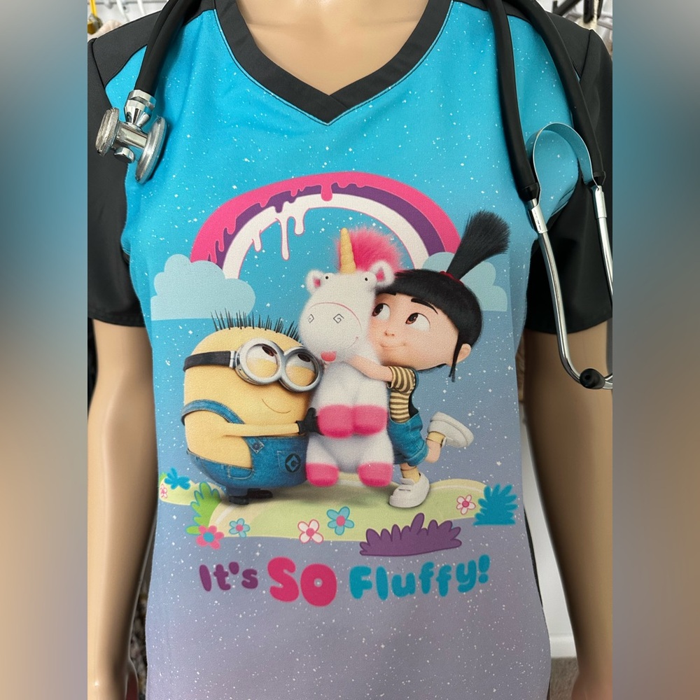 Minions “It’s so fluffy” Scrub Top